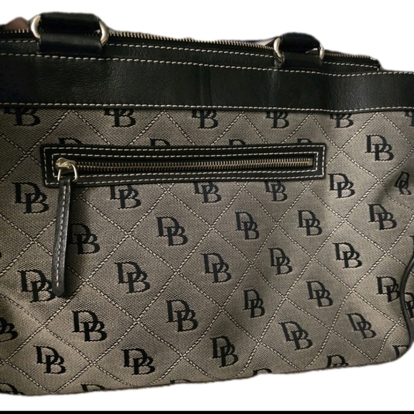 Dooney & Bourke 1975 Signature Satchel Shoulder Bag Designer Black/Gray DB134V - Picture 7 of 16